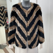 Load image into Gallery viewer, Color Block Rabbit Fur Jacket
