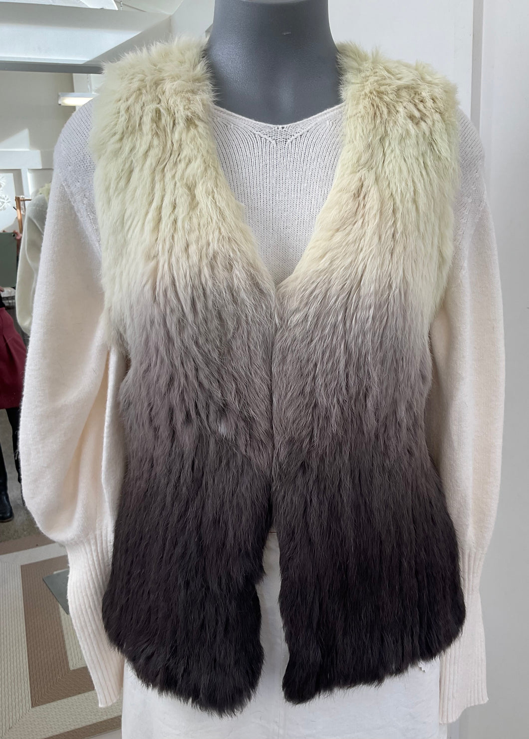 Ombré Rabbit Fur Vest