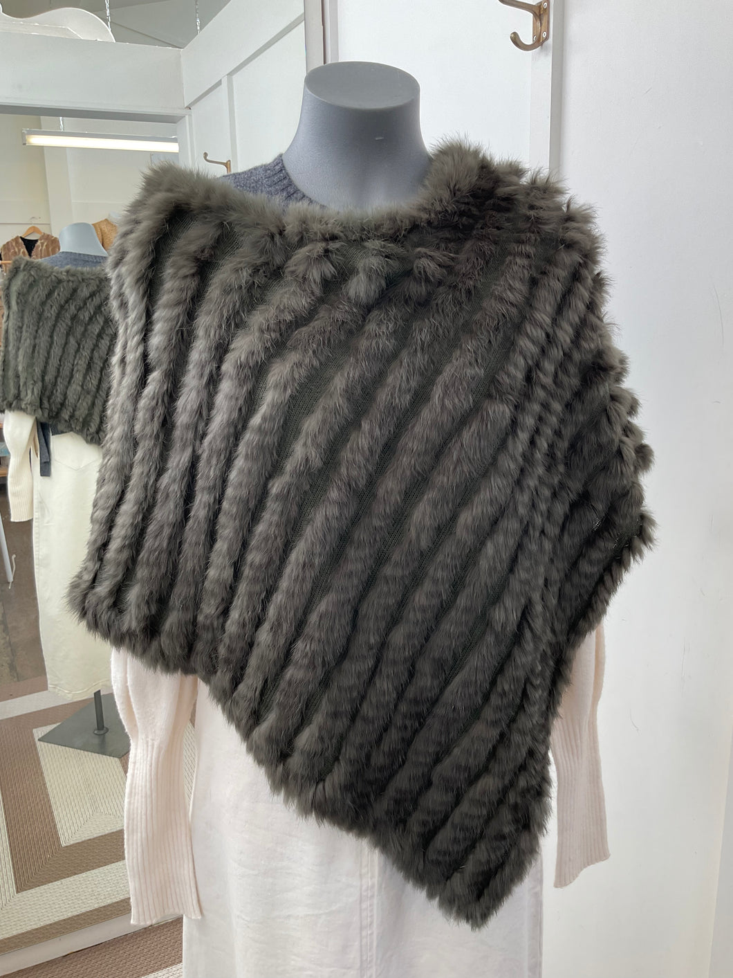 Rabbit Fur Poncho