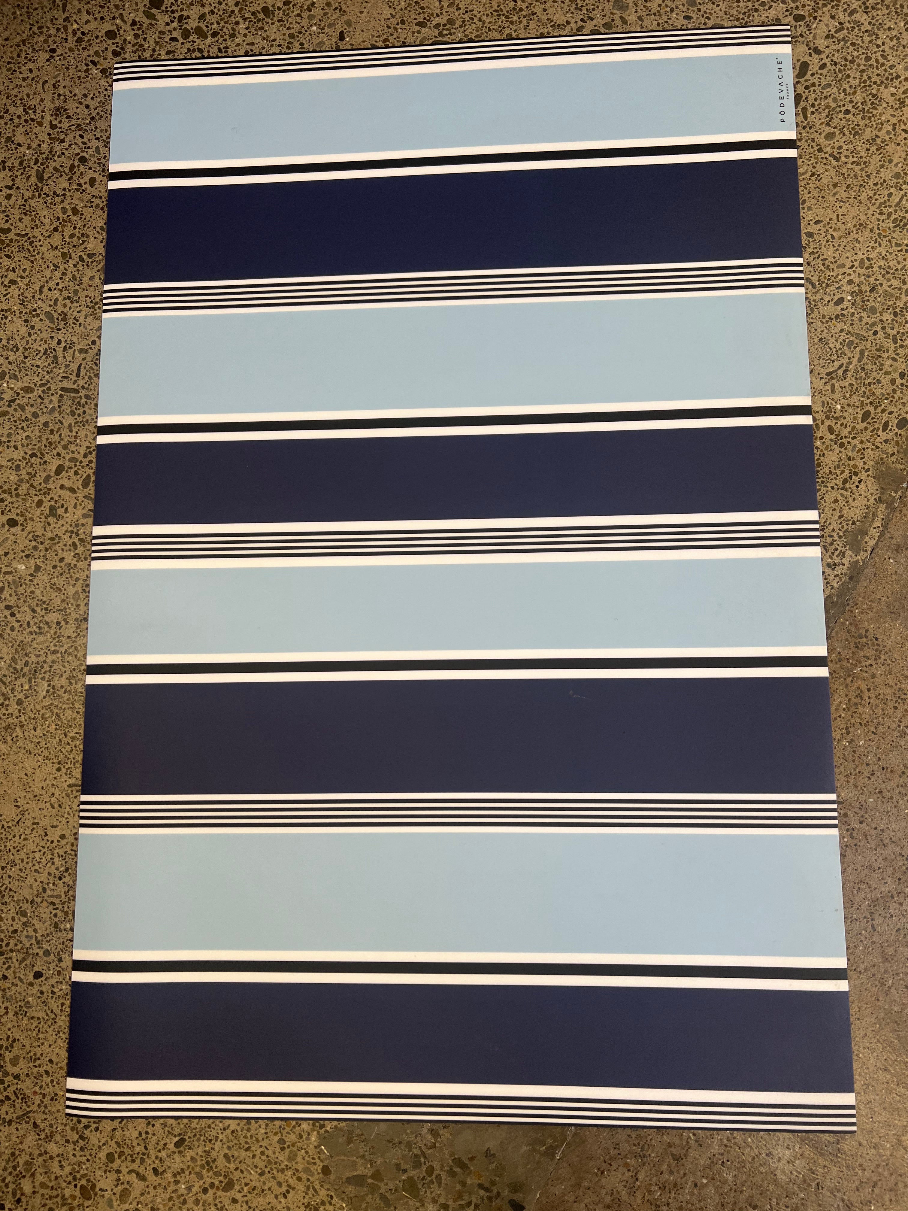 Indoor/outdoor French Mat - Blue Stripes – Louis Who