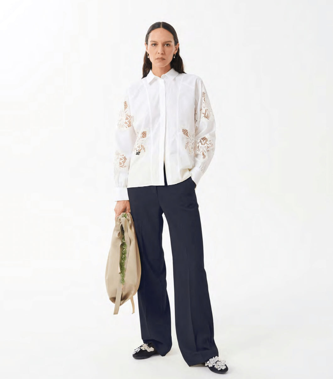 Beatrice B Shirt with lace inserts