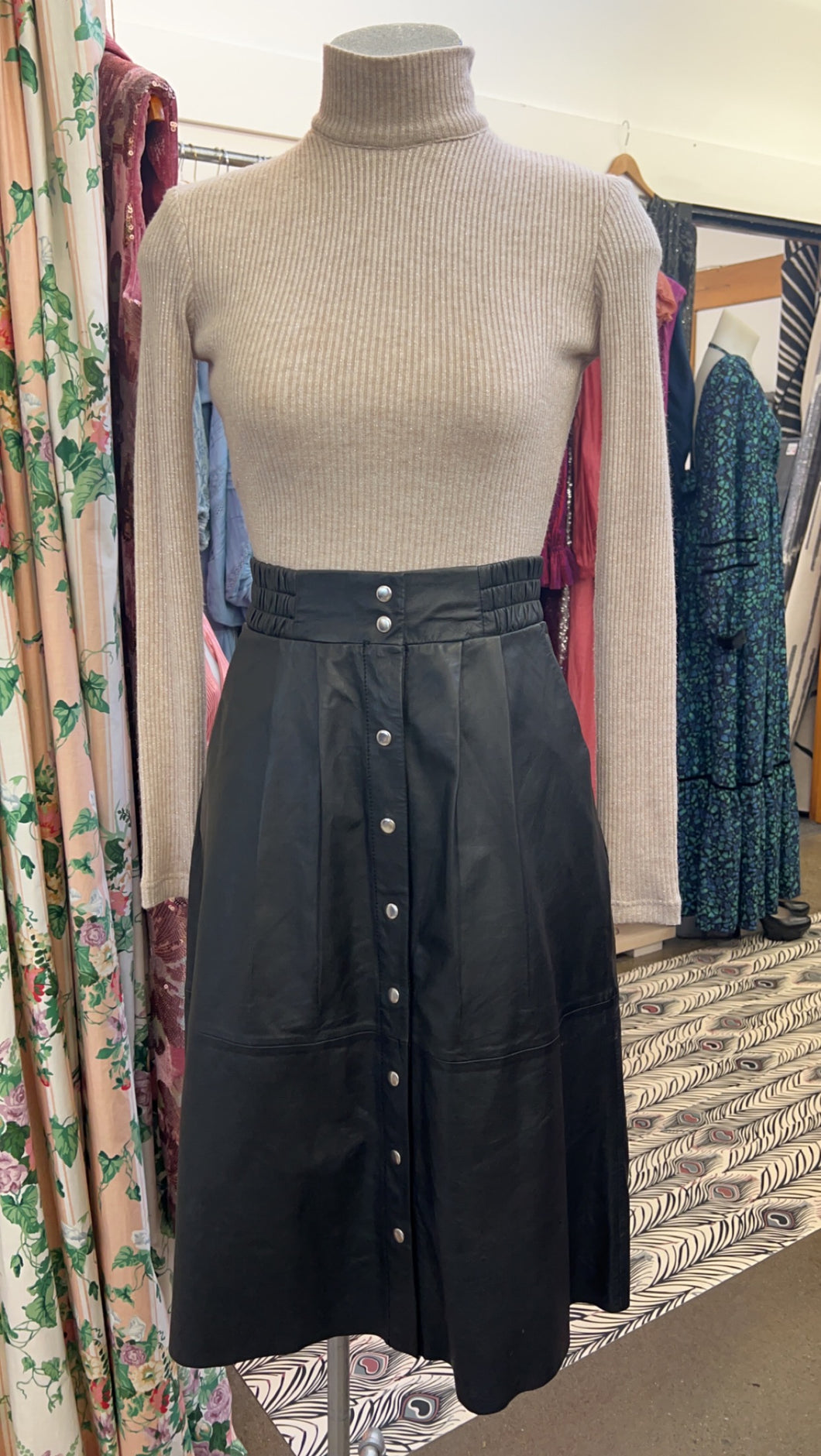 Ba&sh Jupe Phoebe Leather Skirt